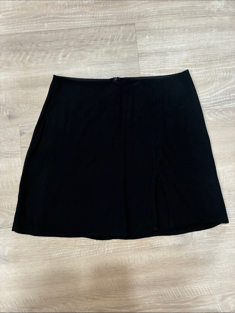Reformation Black Mini Skirt with Front Slit
